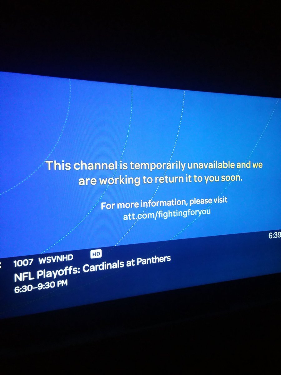 ehsansari's tweet image. Thanks @ATT @ATTCares @Uverse and @wsvn for blocking @FOXTV @NFL playoffs for millions in #miami 😠
