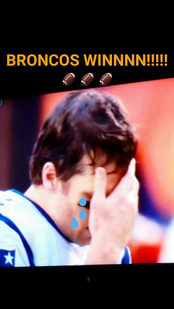 DanielleRalph's tweet photo. The DENVER BRONCOS WINNNN! See ya, bye Brady! I'm so happy Peyton Manning gets another Super Bowl!! https://t.co/2gjwFT1j1U