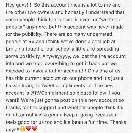 Follow our new account❤ <a href="/RVCompliment/">RVRHS Compliments</a>