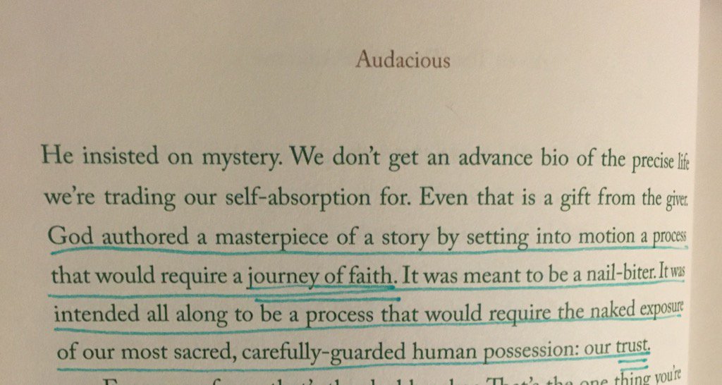 tamelaleah's tweet photo. A journey of faith requires trust! @BethMooreLPM #AUDACIOUS2016 https://t.co/ACJSNfA3Ko