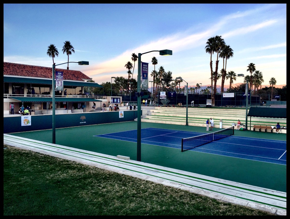 In Rancho Mirage for the ASICS World Tennis Classic!. Event features amazing players including Michael Chang!
