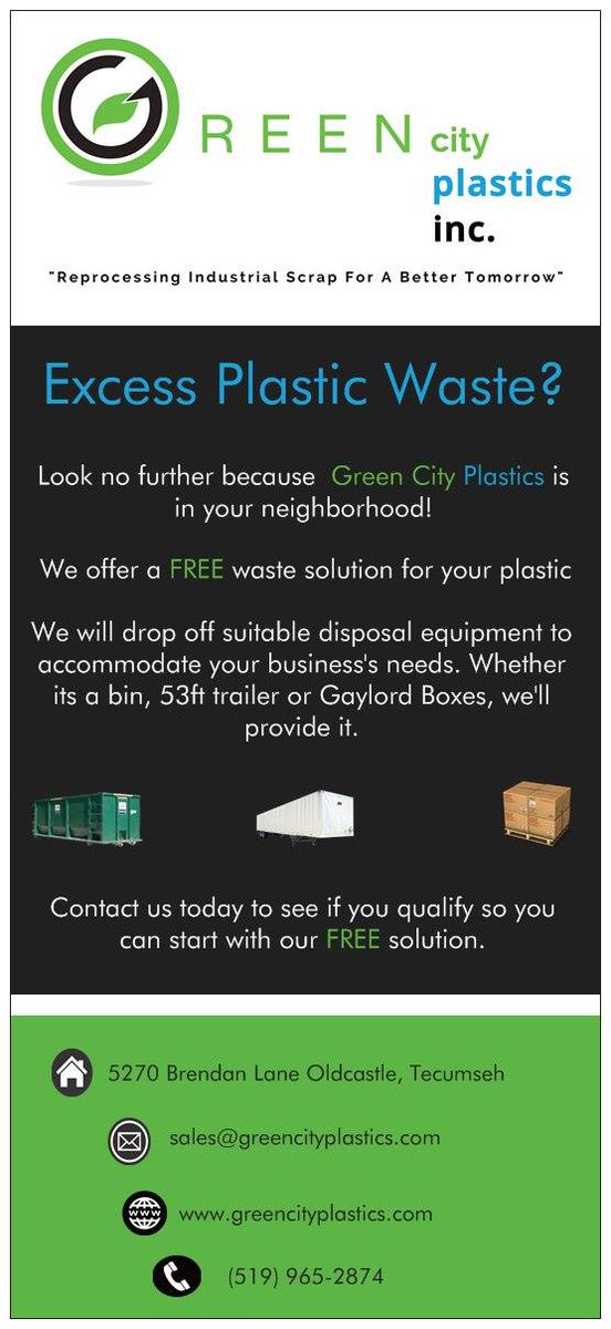 GCPwindsor's tweet image. Defective plastic parts? Save it from the landfill. We may be able to offer a FREE solution for your plastic scrap!