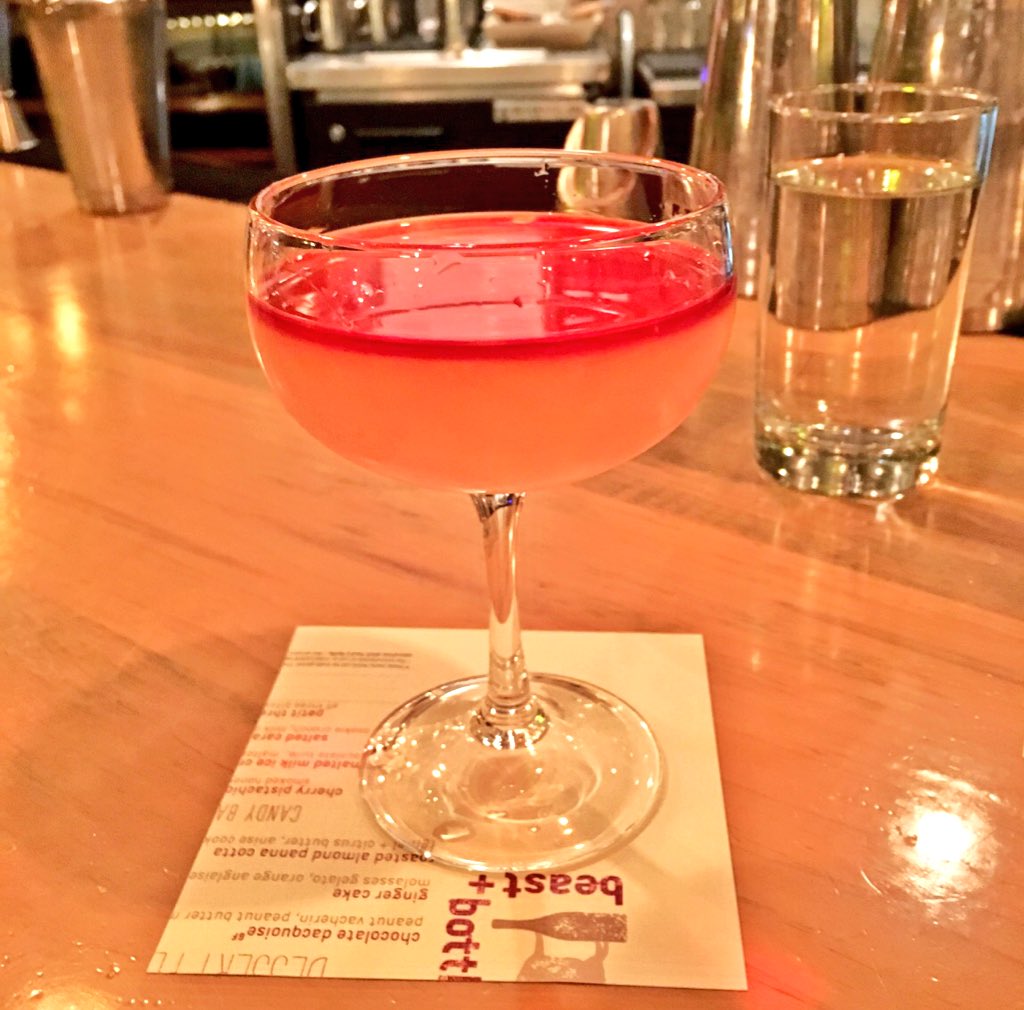 Jon made new cocktails!

Beet Connection | eau de vie, lillet blanc, douglas fir, beet tincture, boston bittas