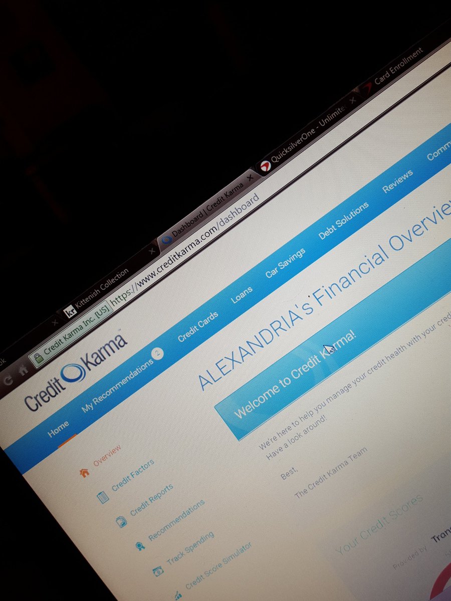aallylawrence's tweet photo. Trying this Credit Karma thing! https://t.co/jgTZGjRym3