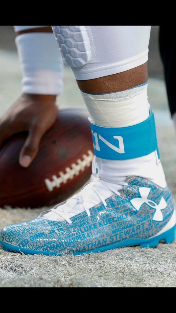 AverageSptsPlay's tweet photo. Cam's cleats has his team members' names 🔥💯 https://t.co/bikgl86v3t