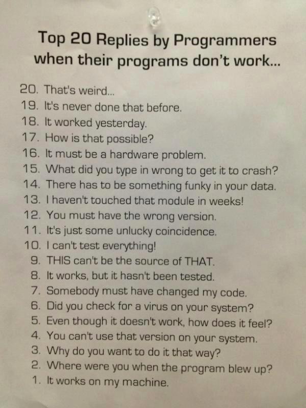 JNGold's tweet image. So true! #ThingsProgrammersSay