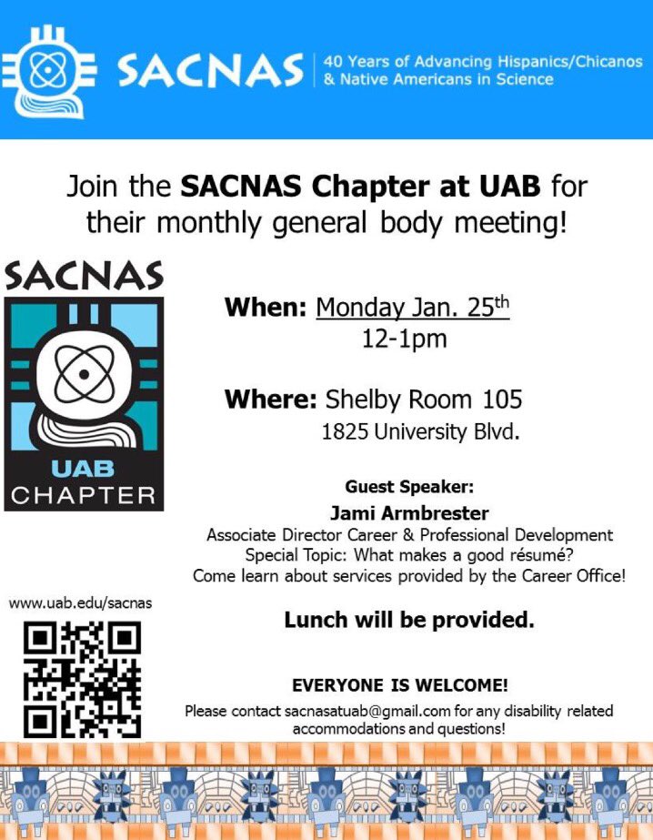 Join us tomorrow in Shel 105 for our first meeting this semester. Jami Armbrester will be our guest speaker.