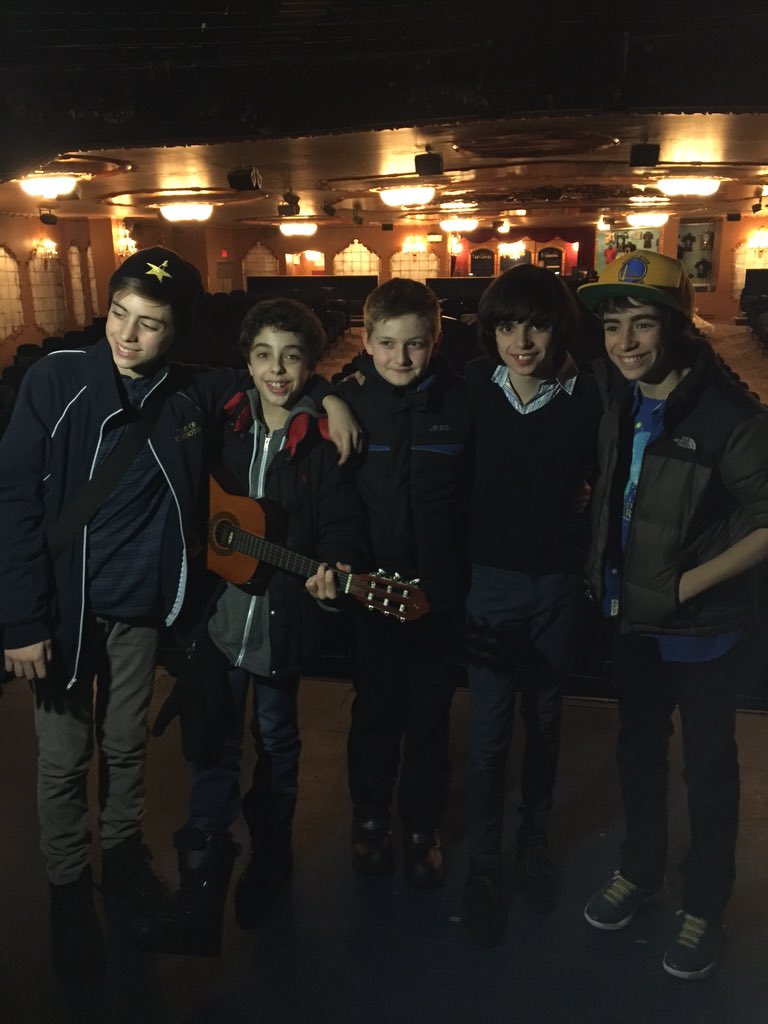 OscarWWilliams's tweet photo. #postbroadway #jamsesh with my @NeverlandBway buddies on their stage. Like you do. Awesome show tonight guys! https://t.co/6bUtBKha6D