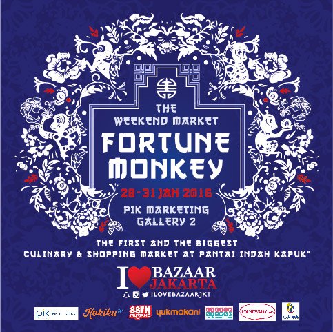 mommiesdaily's tweet photo. The Weekend Market #fortunemonkey! Jan 28th-31st 2016 at Marketing Gallery, Pantai Indah Kapuk 2 #ilovebazaarjkt https://t.co/j6W4w8YSoG