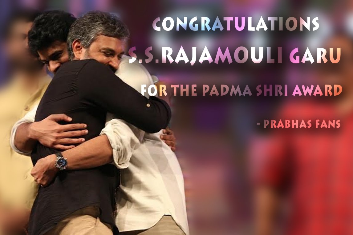 Prasad_Darling's tweet photo. Heartiest Congratulations to @ssrajamouli garu on being conferred with #PadmaSri 🎉 -#Prabhas Fans 
#Proud Moment ✌️ https://t.co/UKxfyrLOaW
