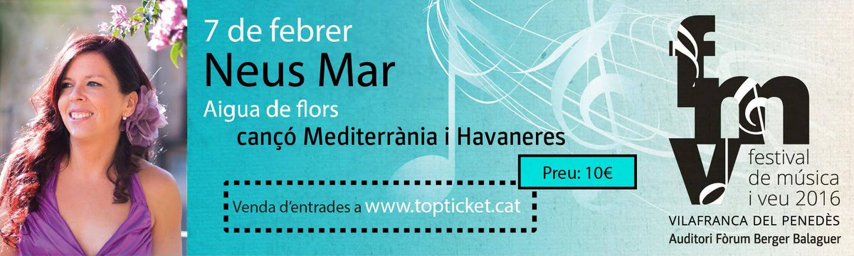 FundacioPinnae's tweet photo. 07/02 Tarda d'#havaneres amb #neusmar a #Vilafranca #cançomediterrania @Havanerus Entrades https://t.co/RmEYpzR7ZC https://t.co/mlxvnjsYDt
