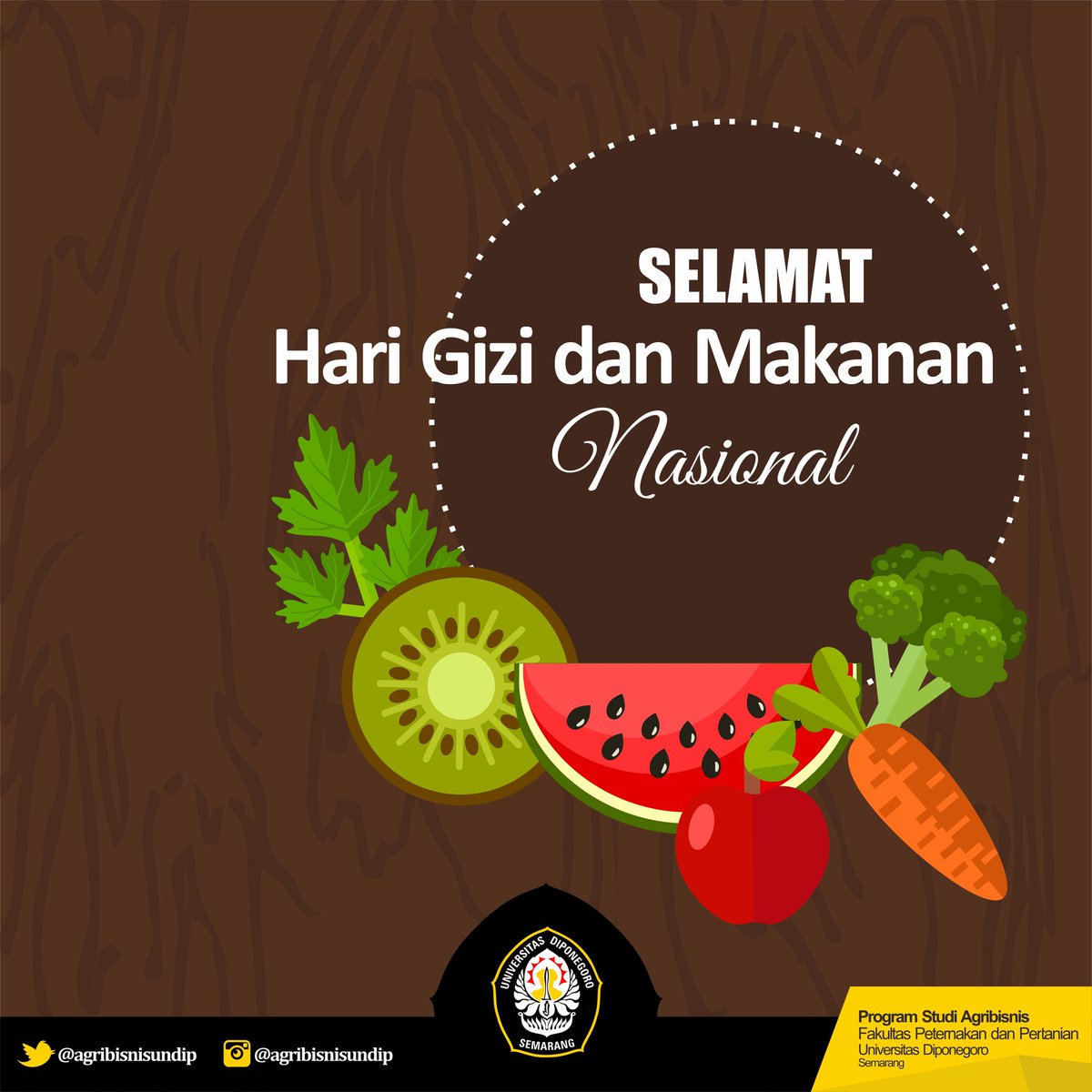 Selamat Hari Gizi dan Makanan Nasional 🍏🍊🍋🍄🍅🍆🍇🍍🍓🍒🍑🍐🍉🍈🌰🌱