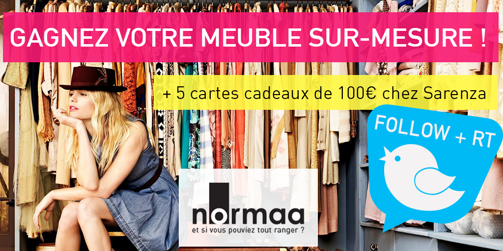 Gagnez votre #meuble sur-mesure + 5 cartes cadeaux de 100€ Sarenza.
2ème chance : shakr.cc/6p3
