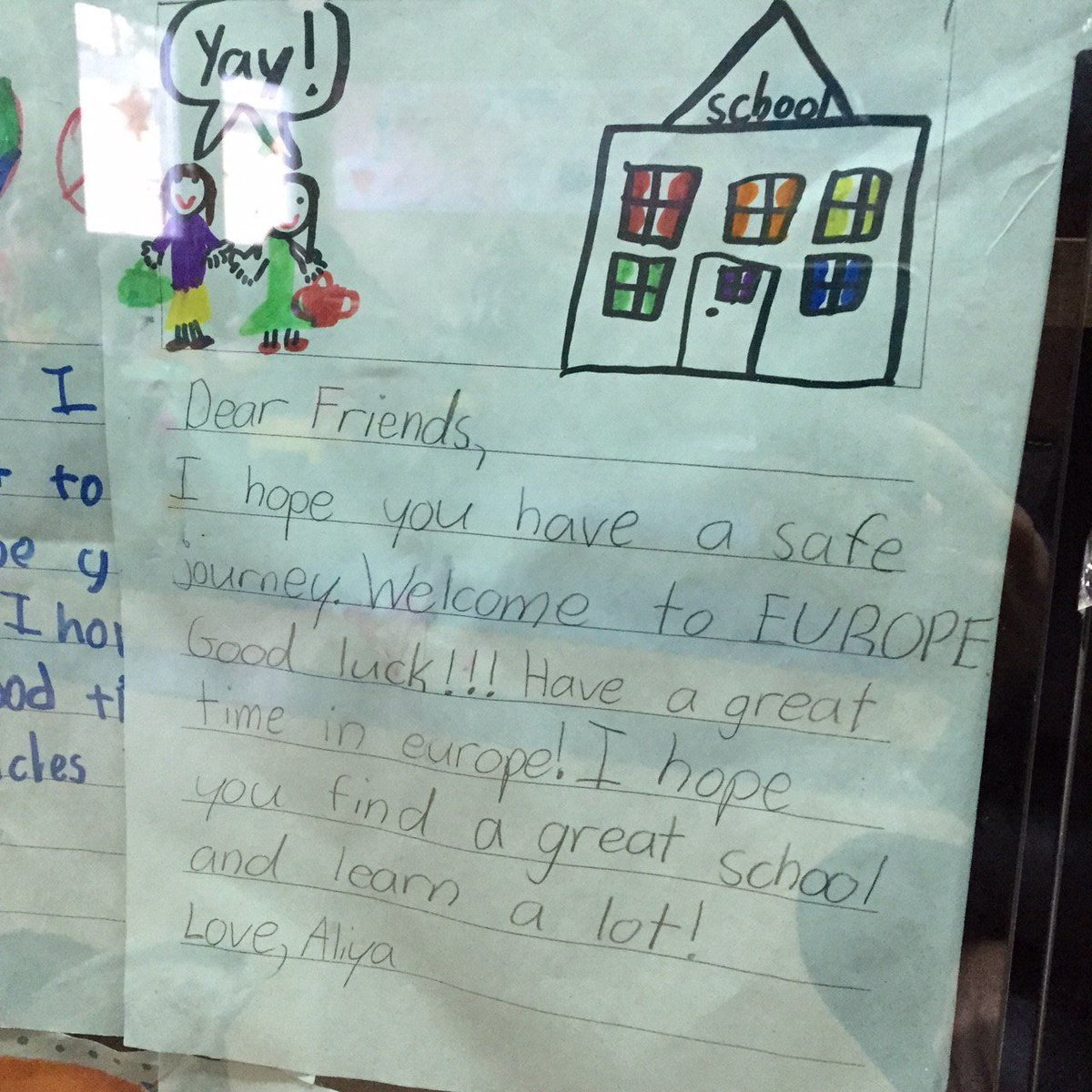 UNICEF's tweet photo. Messages for children on the move taken on Dep Exec Dir @yokabrandt’s visit to Presevo reception center in Serbia https://t.co/f6OcMp6JKI