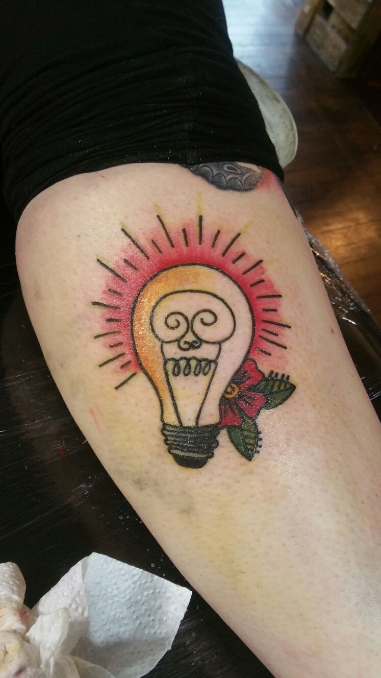 Light Bulb Brain Tattoo by Mike DeVries: TattooNOW