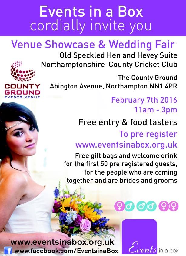 Save the Date... Meet us and many other great exhibitors at 
#Northampton #Cricket Ground  #wedding #fair 7th Feb.