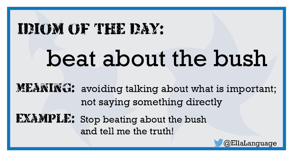 beat around the bush idiom