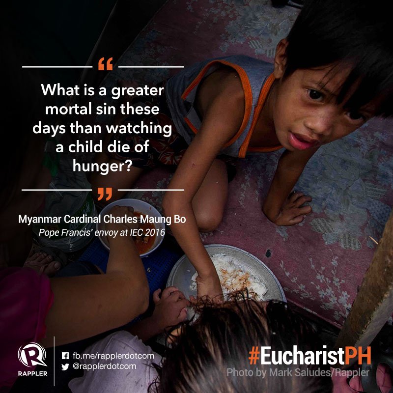 rapplerdotcom's tweet image. Each night 1.5-M Filipino children go to bed hungry. #EucharistPH #EIC2016 #HungerProject

s.rplr.co/S3bIpQJ