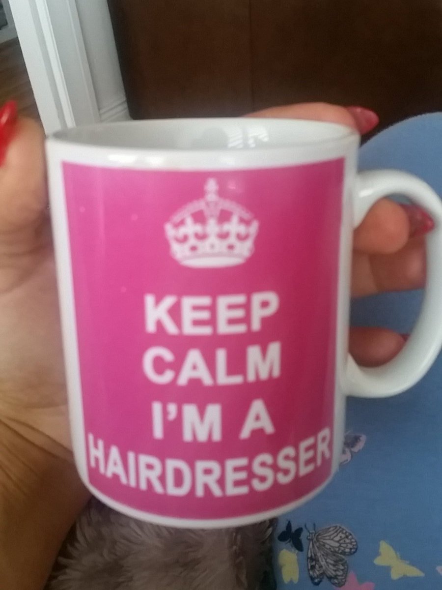 MrsBod86's tweet photo. #morningcoffee in this beauty! Thanks @sophmcclure lol xx #hairdresser https://t.co/c7A8SlP1NK