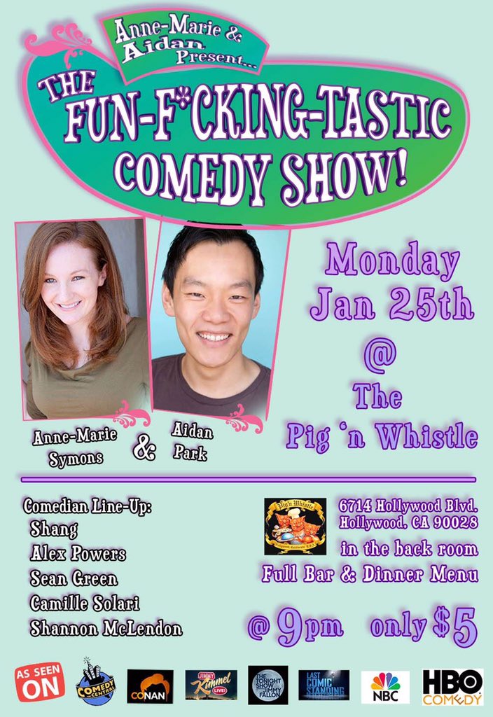 Excited to be on this great show with the hilarious <a href="/AnneMarieSymons/">Anne-Marie Symons</a> and <a href="/AidanParkShow/">Aidan Park</a> !  Thank you for the spot!