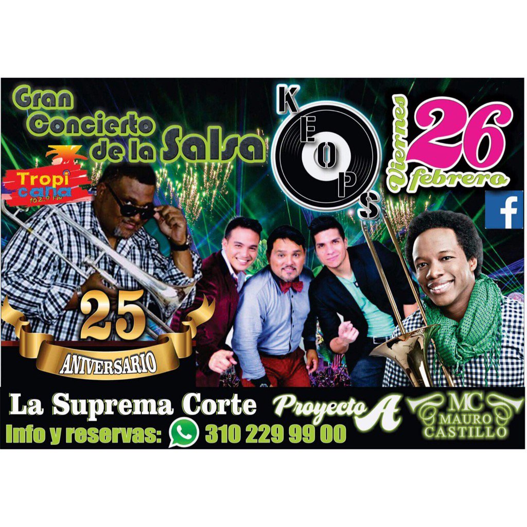 KeopsDiscoBar's tweet photo. #InstaSize ya llega el gran concierto de la salsa https://t.co/2A96HGioDb