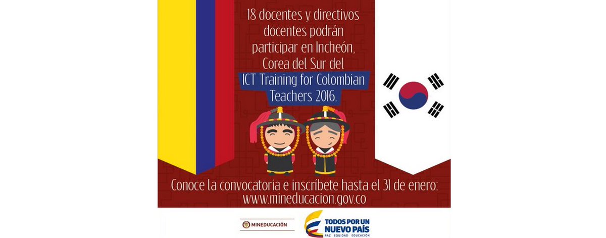 Convocatoria: ICT Training for Colombian Teachers (Experiencias Significativas en TIC) aprende.colombiaaprende.edu.co/es/agenda/noti…