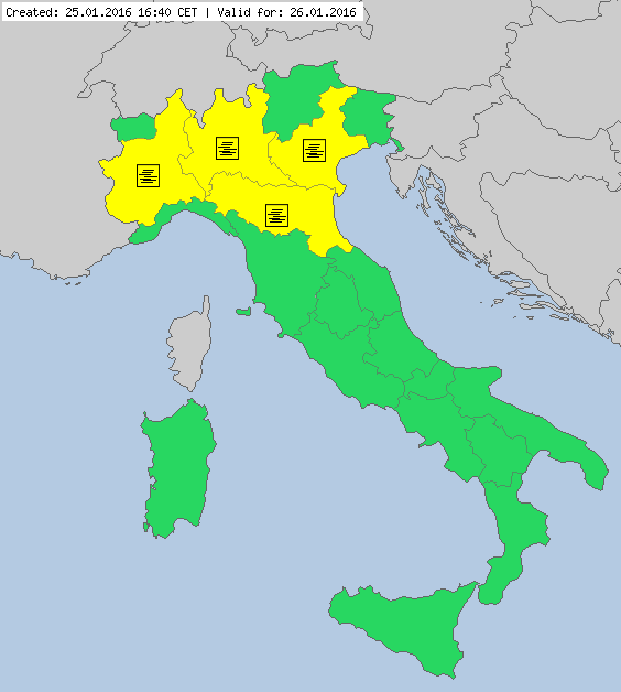 Warning for fog in northern Italy (meteoalarm.eu/en_UK/1/0/IT-I…)