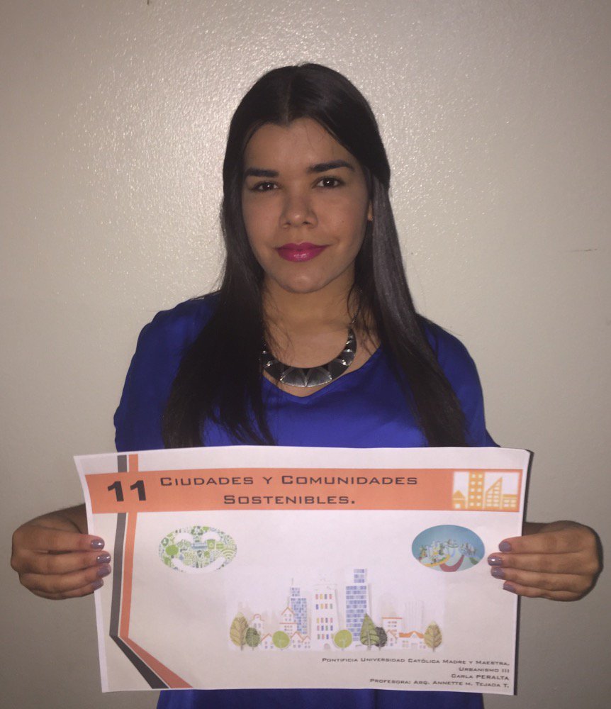 CarlaMperalta17's tweet photo. Apoyo el objetivo 11: Ciudades y comunidades sostenibles #goal11 con @annette_tejada en @PUCMM para @TheGlobalGoals https://t.co/69BK22tvib