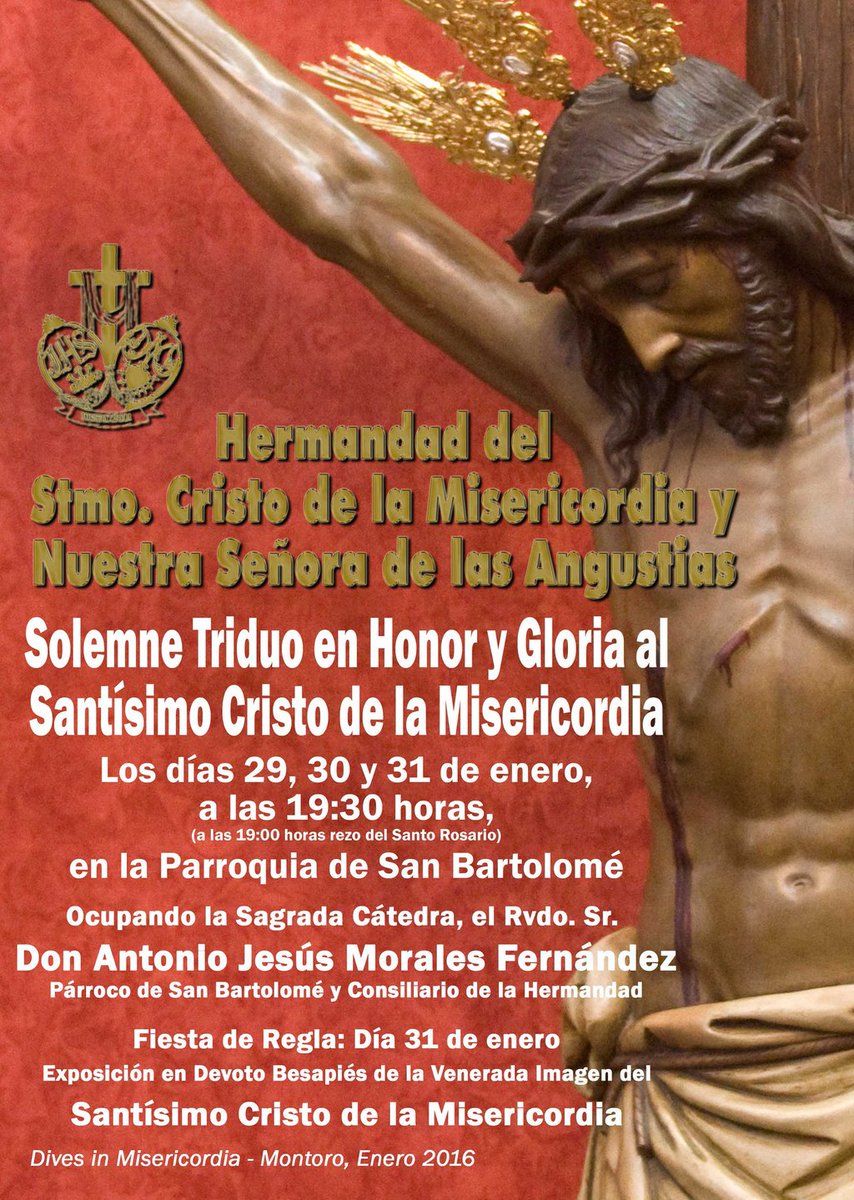 AHCMontoro's tweet photo. Esta semana comienzan los cultos al Stmo. Cristo de la Misericordia. @Misericordia_Mo https://t.co/bzVZtw2isH