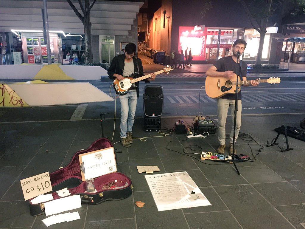 Brian_Peel's tweet photo. Left the studio only to bump into @amberisles performing around the corner on Swanston St. God I love Melbourne! 🎸🇦🇺 https://t.co/VOVDkYPPoC