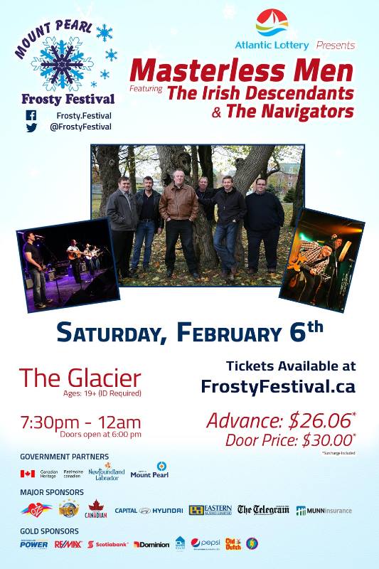 FrostyFestival's tweet photo. Tickets for #TheMasterlessMen, @CONDESCENDANT & @TheNavigatorsNL on February 6th at the Glacier are SOLD OUT! https://t.co/w7eo8ucyYw