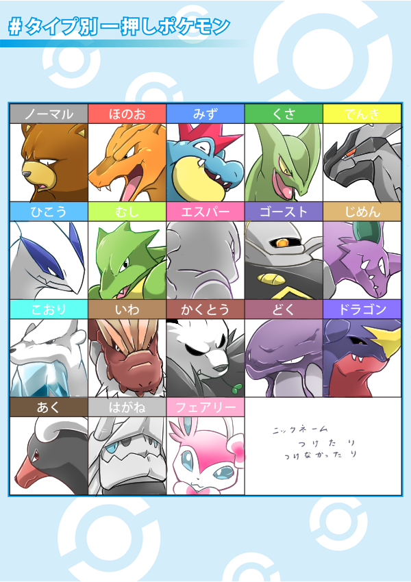 クモンド テンプレお借りしました パルレしよパルレ タイプ別一押しポケモン T Co O1yj6dgkco Twitter