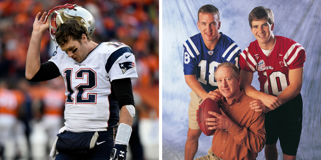 UnSportsESPN's tweet photo. NERD NOTES: Brady has lost more playoff games to the Manning brothers (5) than he has to all other QBs COMBINED (4)! https://t.co/kVhXdW8RTN
