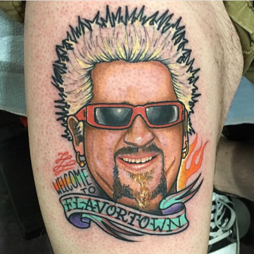 Scott Robertson Tattoos  AMAZING portrait of Guy Fieri from Diners Drive  Ins and Dives by Scott Robertson  Facebook