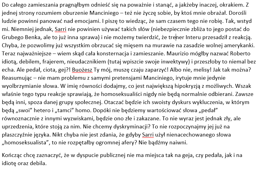 TLubczynski's tweet photo. Nie ustosunkowałem się w żaden sposób do #SarriGate. Teraz zrobiłem to pisząc "Mrużąc oczy..." po kolejce Serie A. https://t.co/I18YivLFlR