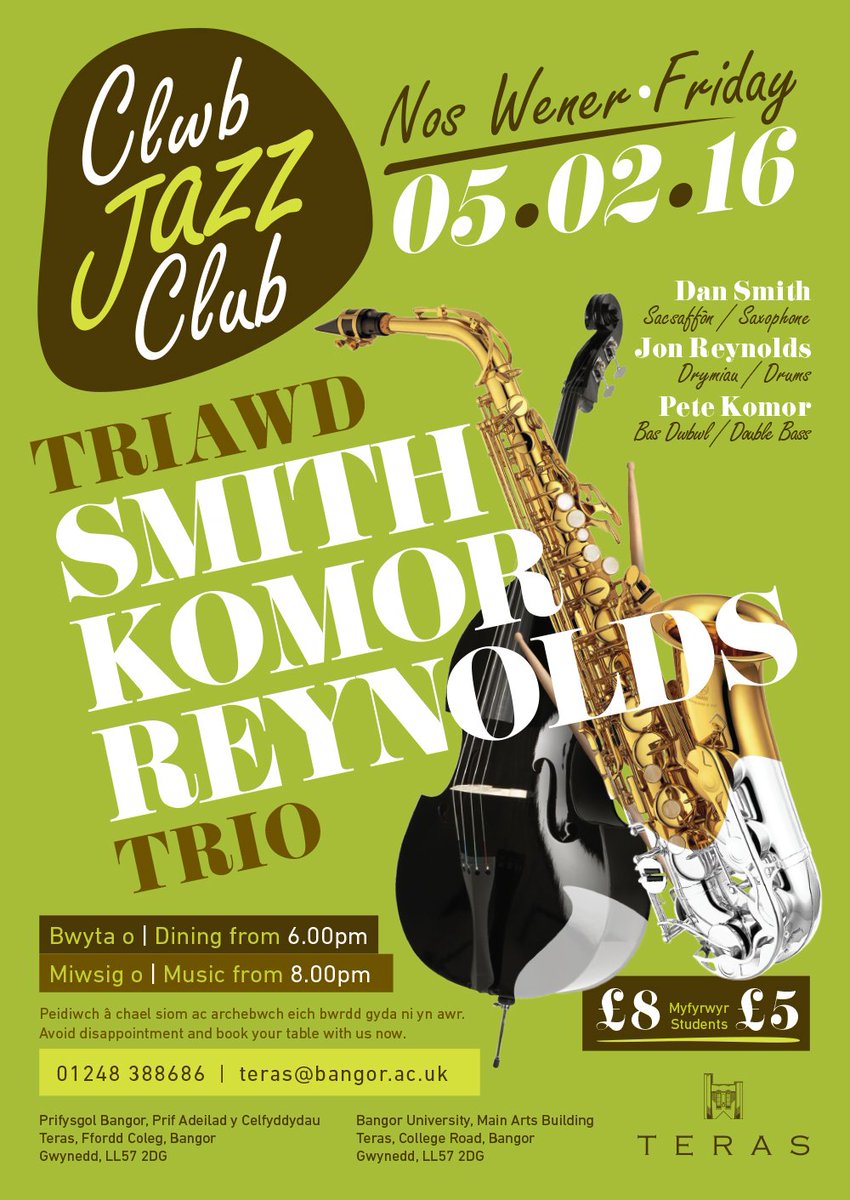Eat Drink Bangor (@eatdrinkbangor) on Twitter photo Clwb Jazz Lolfa'r Teras yn cael ei chynnal ar y 5.2.16. <a href="/petekomor/">Pete Komor</a> @NorthWalesTweet <a href="/BBCRadioCymru/">Radio Cymru</a> @CerddBangor Clwb Jazz Lolfa'r Teras yn cael ei chynnal ar y 5.2.16. <a href="/petekomor/">Pete Komor</a> @NorthWalesTweet <a href="/BBCRadioCymru/">Radio Cymru</a> @CerddBangor