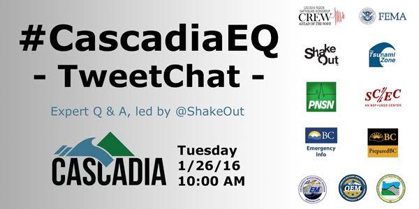 NWS's tweet image. #CascadiaEQ &amp;amp; #tsunami TweetChat Tues 1/26 10am PST led by @ShakeOut. Ask experts about risks and how to prepare.