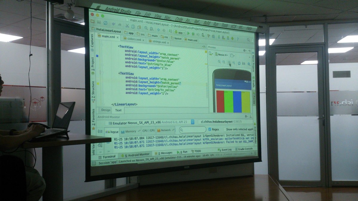 GehissiHernandz's tweet image. Aprendiendo @VisualStudio #CursoAndroid con @chihau ¡Buenos días!