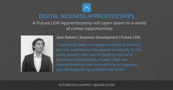 LDNFuture's tweet photo. Read how @JBallardLDN has developed only 2 months into his @LDNFuture #Apprenticeship APPLY https://t.co/51jO50ro0T https://t.co/paj2BgchLX