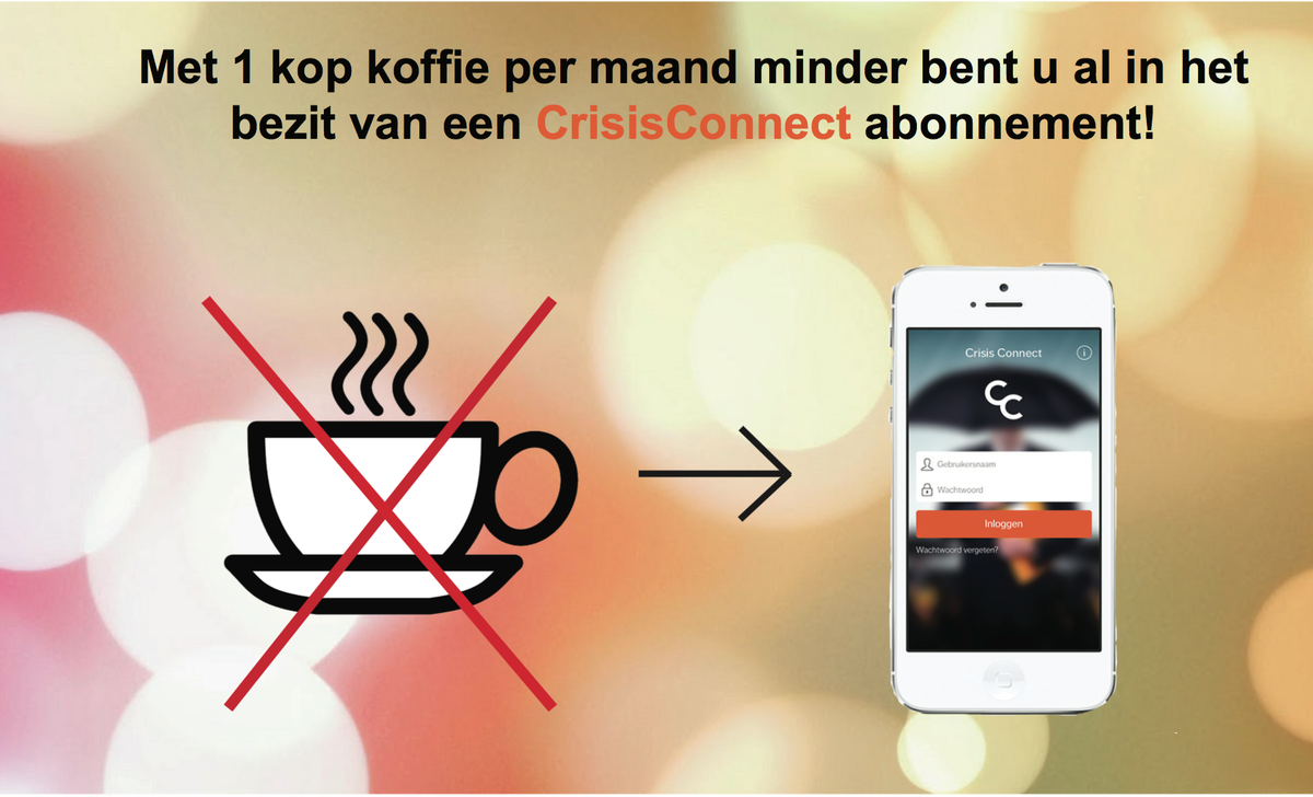 crisis_connect's tweet photo. Bij 50 gebruikers kost CrisisConnect per maand maar €2,- per gebruiker! Daarna slechts €0,50 per extra gebruiker! https://t.co/K1sSGxfy2J