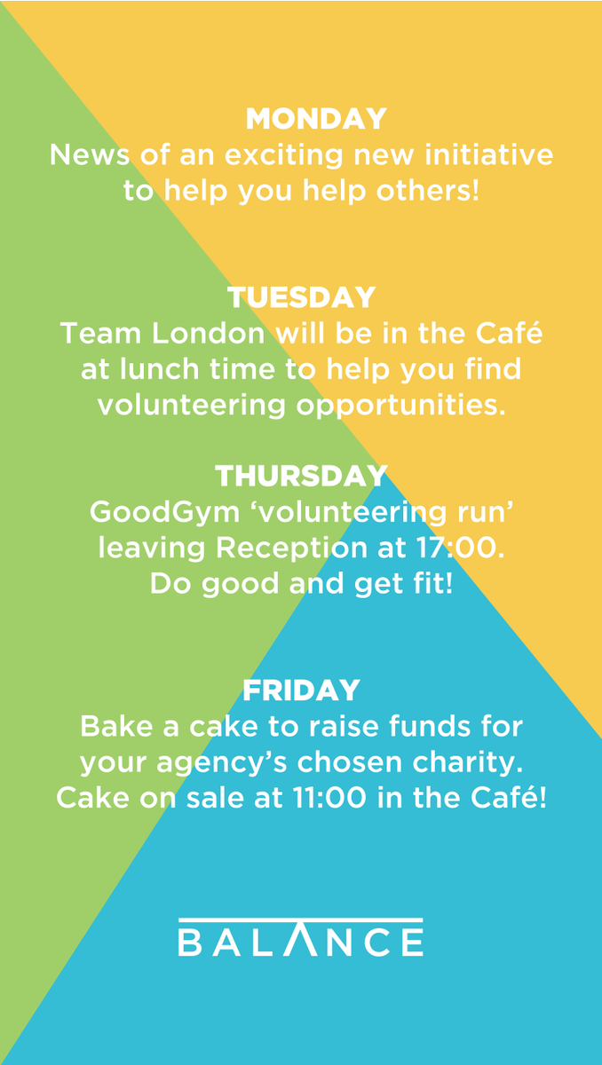 MediabrandsUK's tweet photo. Last week of #MBbalance and we're nourishing the soul! Here's what we're offering staff in the coming days... https://t.co/D29w4pbEmH