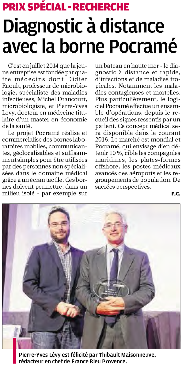 POCRAME's tweet photo. Prix spécial recherche aux trophées de la santé #LaProvence
Soutenez-nous: https://t.co/qsWiJEk6F1
#InnovationSante https://t.co/LBBkybH2OJ