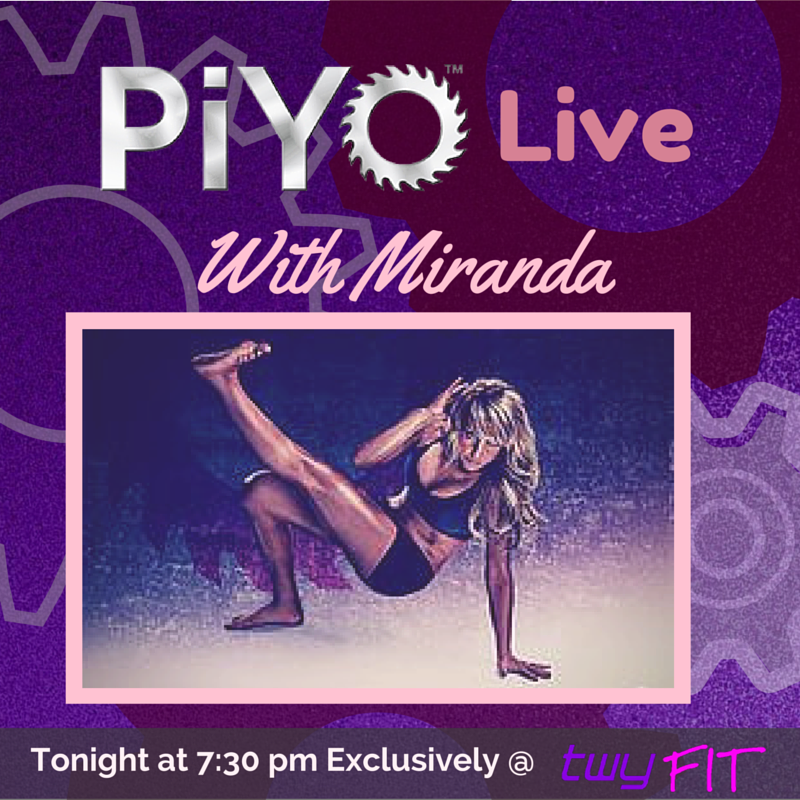#Piyo tonight with @CoachMirandam at 5:30pm. Be sure to bring a mat to class, see you all there.  #TwyFit