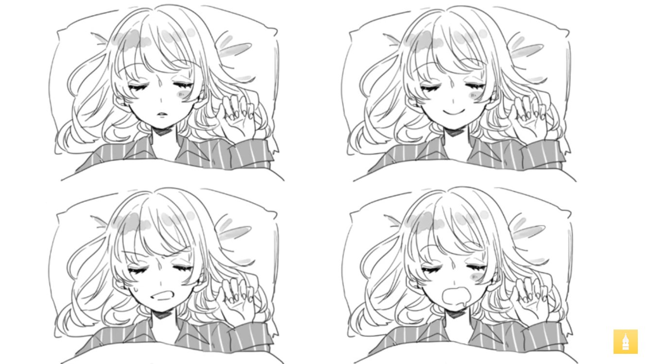 お絵かき講座パルミー 7周年イラコン開催中 皆さん寝顔ってどういう風に描いていますか 様々な表情の描き方講座では くしゃみ や 寝顔 など喜怒哀楽以外の表情について解説していますよん ۶ ᴗ ۶ T Co Aiwec4n1lk T Co