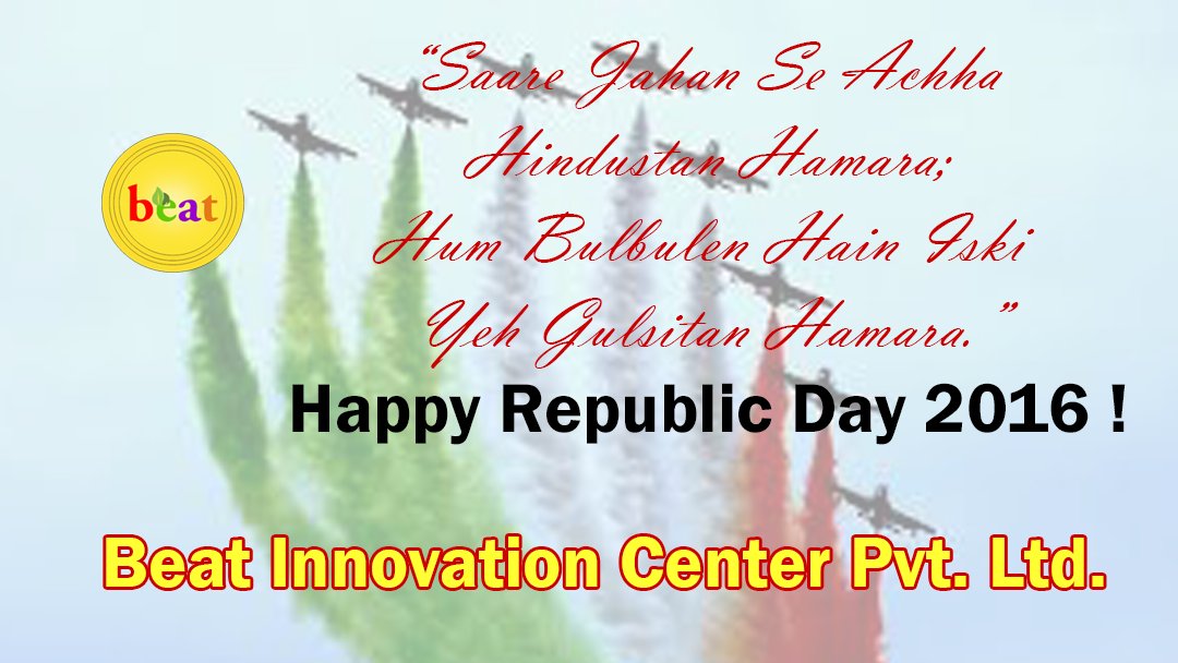 beatinnovationc's tweet image. Wishing all of you #HappyRepublicDay #innovation #StartupIndia