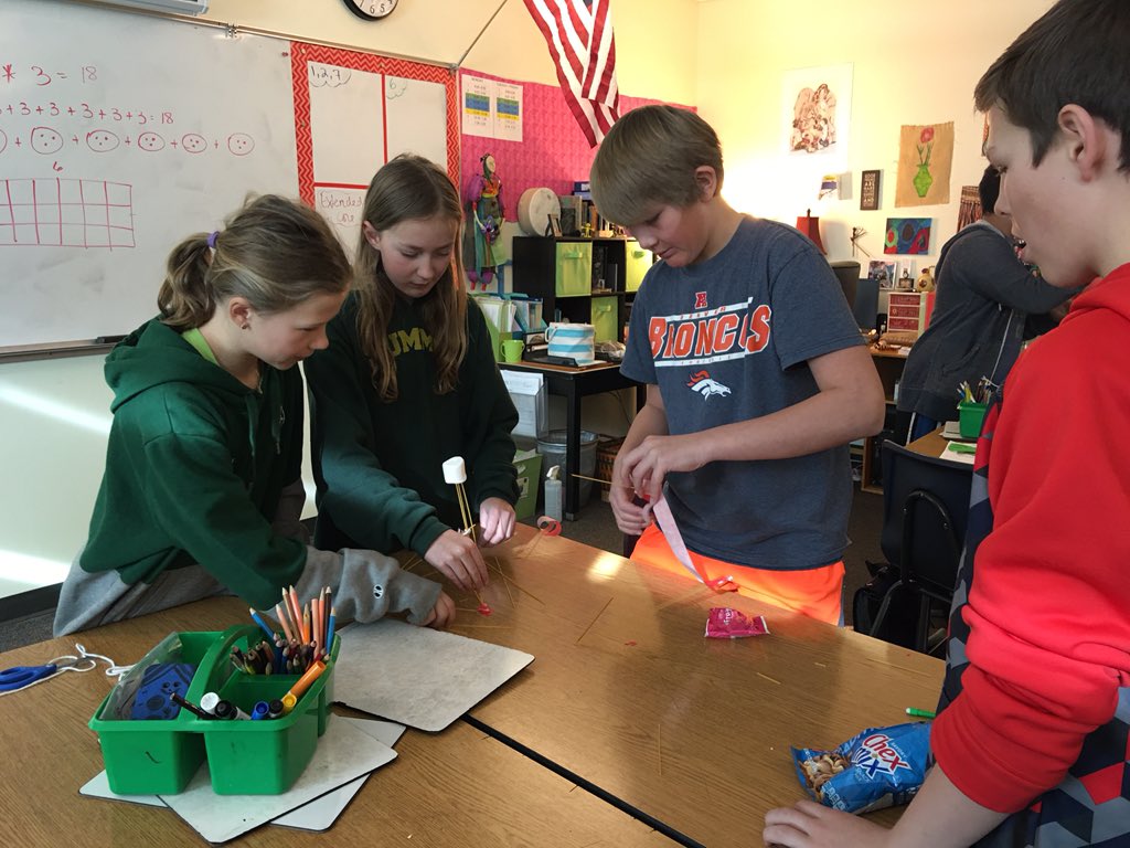 kaio11teaches's tweet photo. 6th grade Math Marshmallow Challenge. https://t.co/8aMhwXRqr1