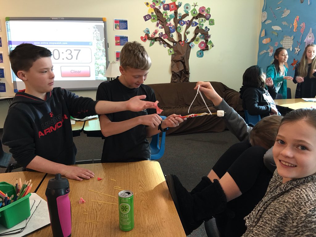 kaio11teaches's tweet photo. 6th grade Math Marshmallow Challenge. https://t.co/8aMhwXRqr1