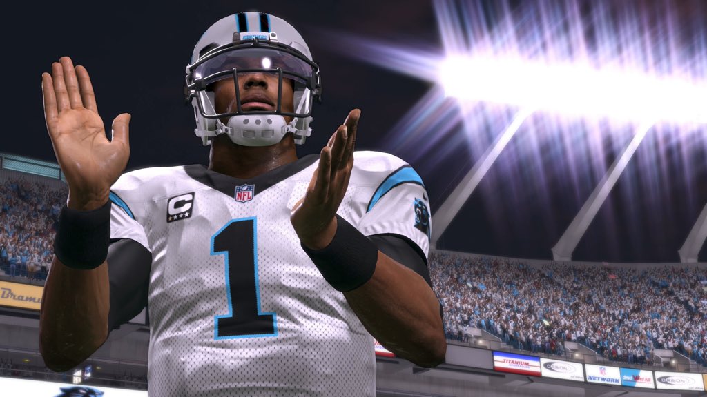 EA's tweet photo. You need a QB for one drive in #Madden16: do you want Cam or Peyton? @EAMaddenNFL @EASPORTS #SB50 https://t.co/V8kGALbudh