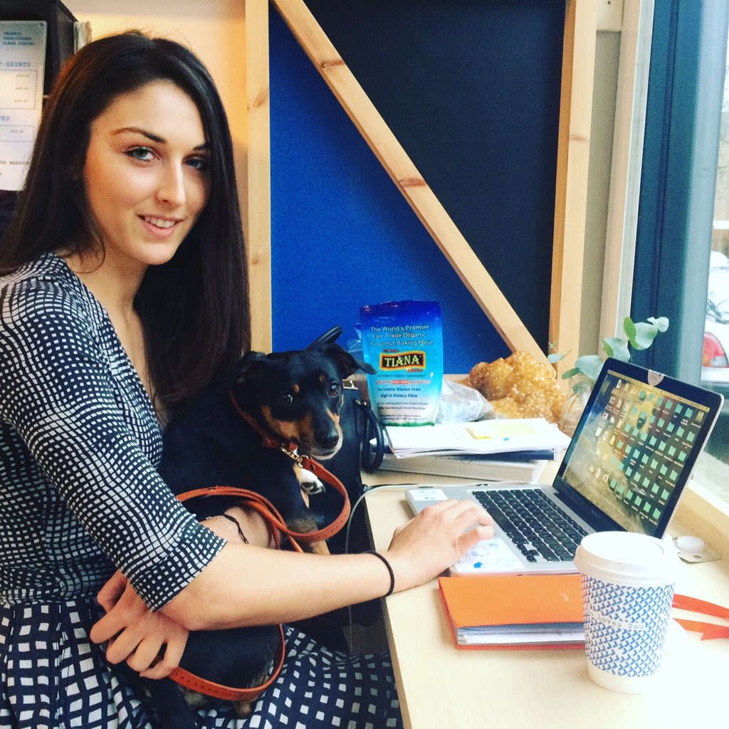 WhoLovesYou_UK's tweet photo. Our Co-founder's intern is not taking her work seriously. #smallbutfiesty #internship #cafe #health #happiness https://t.co/3LUOjuHieI