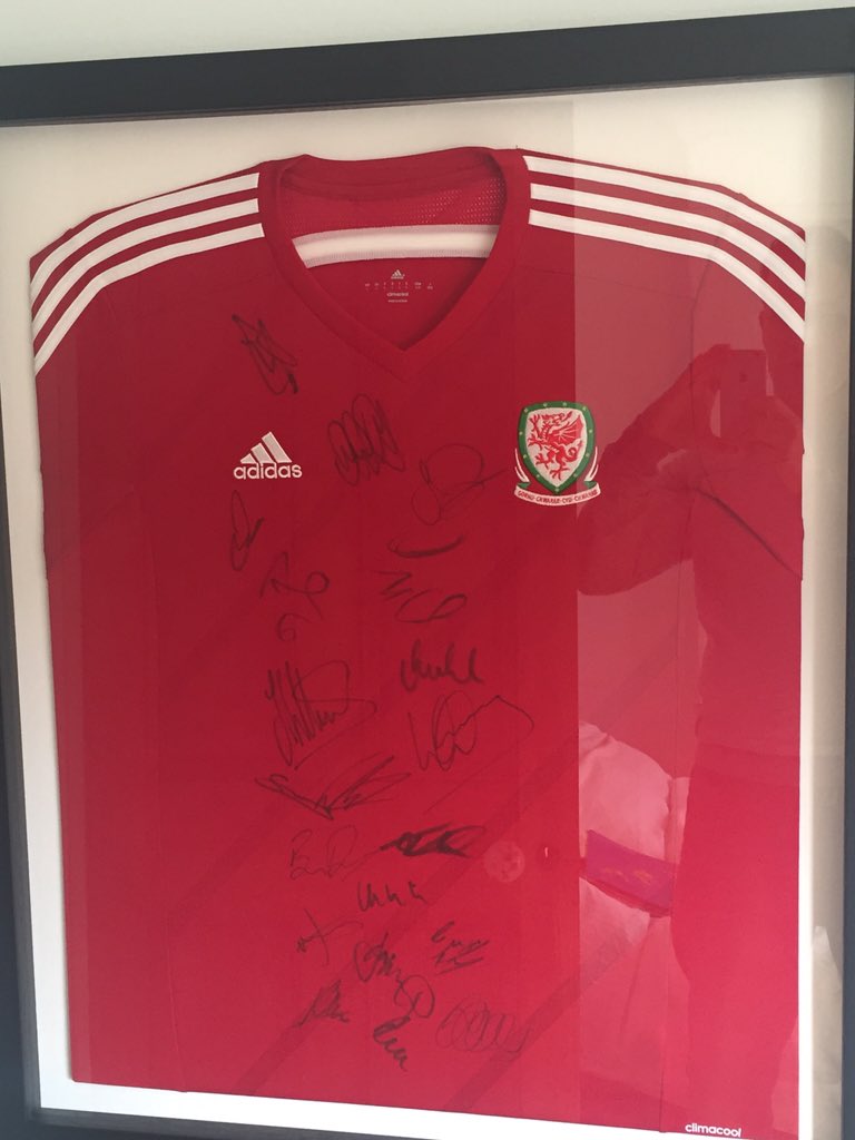 chc2015's tweet photo. We have been given a framed &amp; signed Wales shirt from qualifiers 4 @EURO2016 if anyone is interested in bidding. https://t.co/DdvpUyhZWA